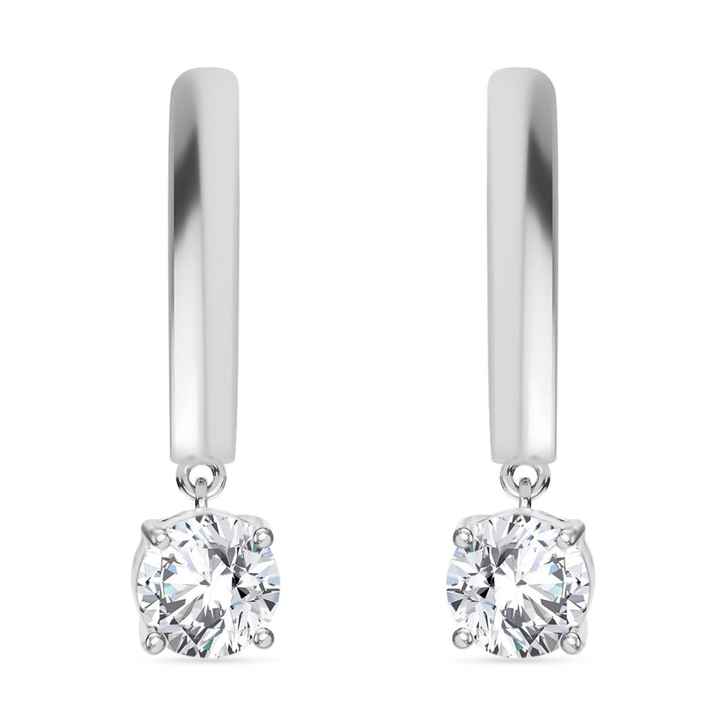 J Francis gefertigt mit SWAROVSKI Zirkonia Ohrringe 925 Silber Standard 1.95 ct