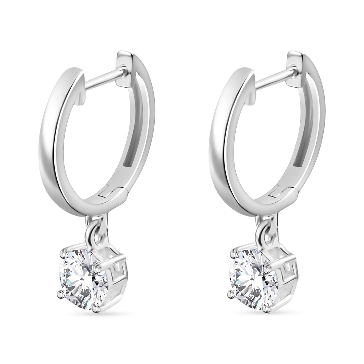 J Francis gefertigt mit SWAROVSKI Zirkonia Ohrringe 925 Silber Standard 1.95 ct