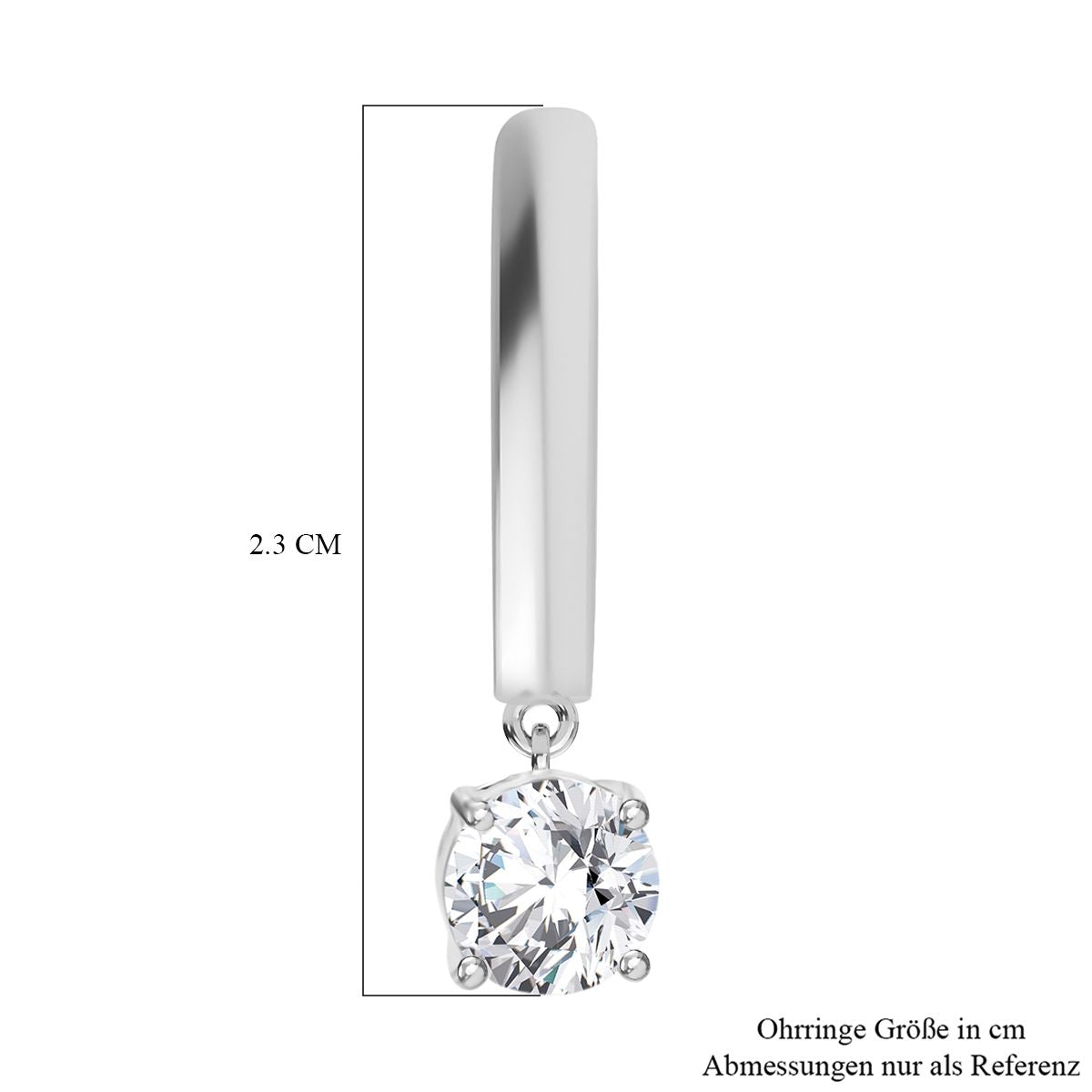 J Francis gefertigt mit SWAROVSKI Zirkonia Ohrringe 925 Silber Standard 1.95 ct