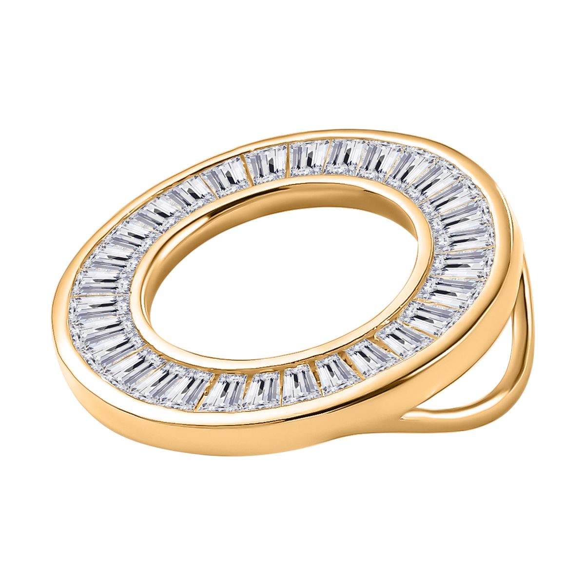 J Francis gefertigt mit SWAROVSKI - Zirkonia Anhänger 925 Silber 750 Gelbgold Vermeil