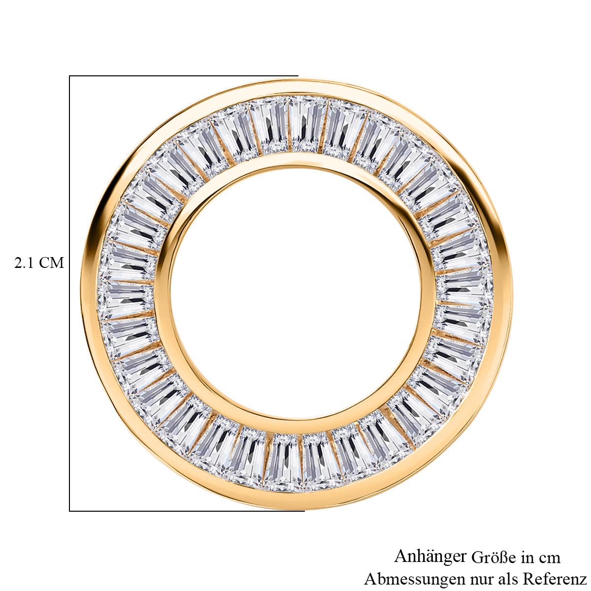 J Francis gefertigt mit SWAROVSKI - Zirkonia Anhänger 925 Silber 750 Gelbgold Vermeil