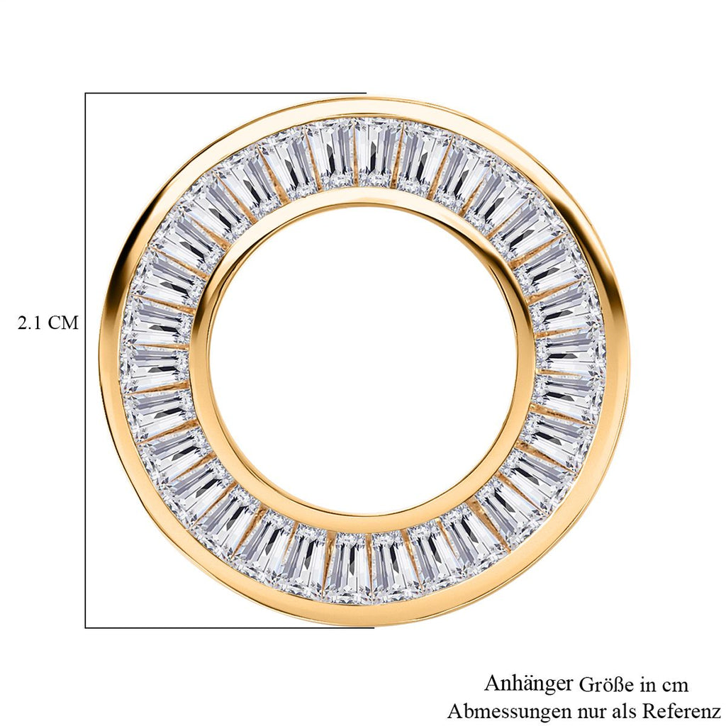 J Francis gefertigt mit SWAROVSKI - Zirkonia Anhänger 925 Silber 750 Gelbgold Vermeil