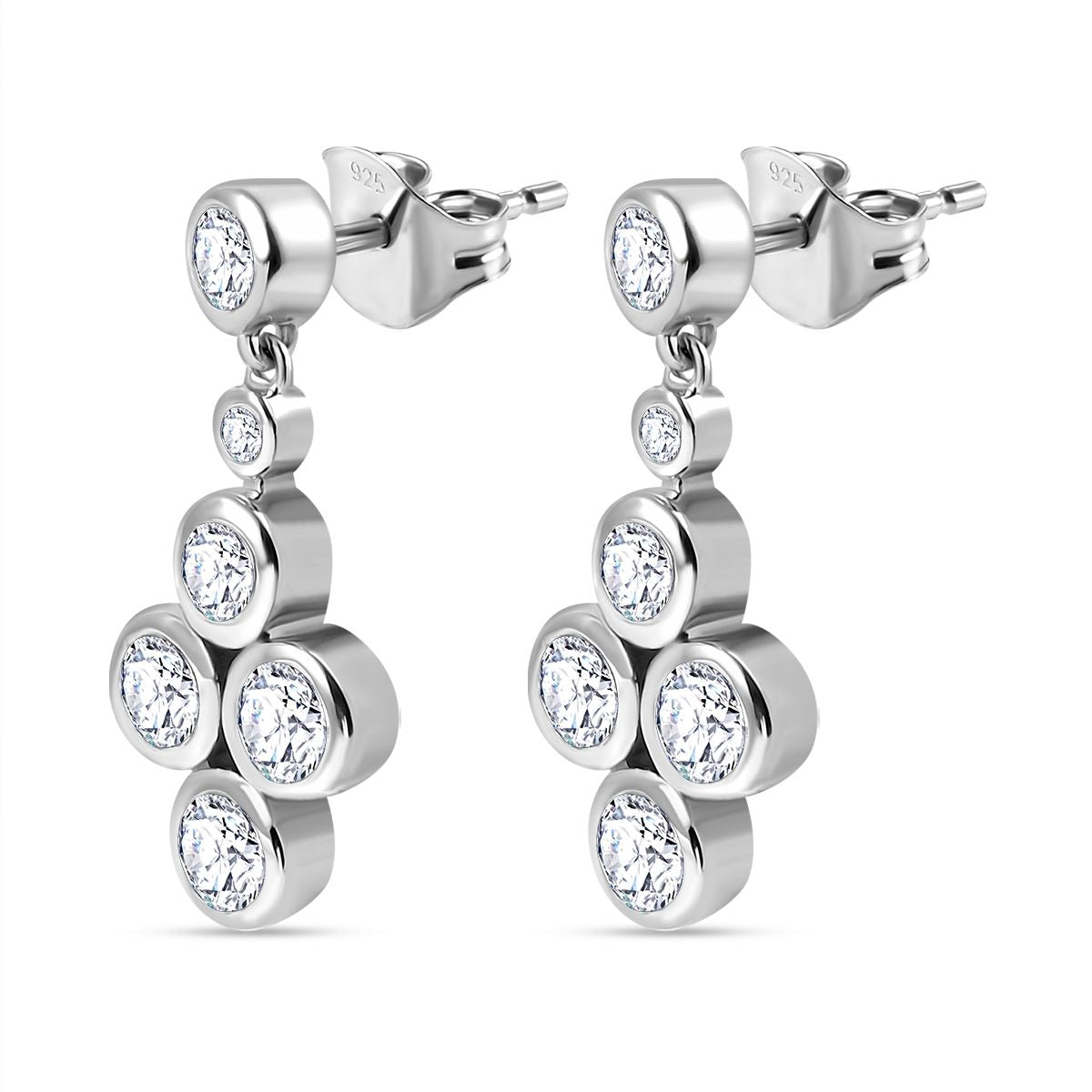 Zirkonia Ohrringe 925 Silber rhodiniert