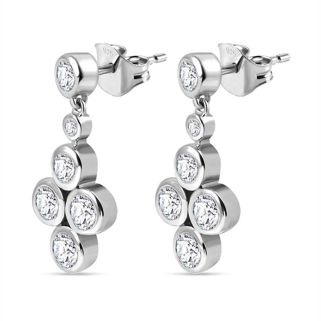 Zirkonia Ohrringe 925 Silber rhodiniert