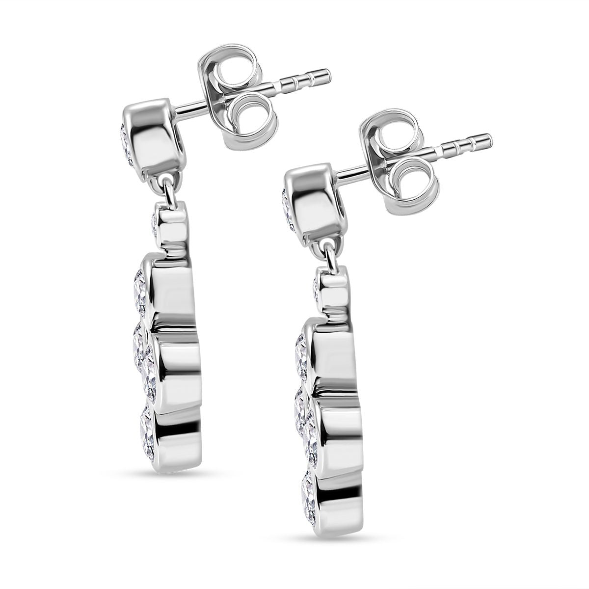 Zirkonia Ohrringe 925 Silber rhodiniert