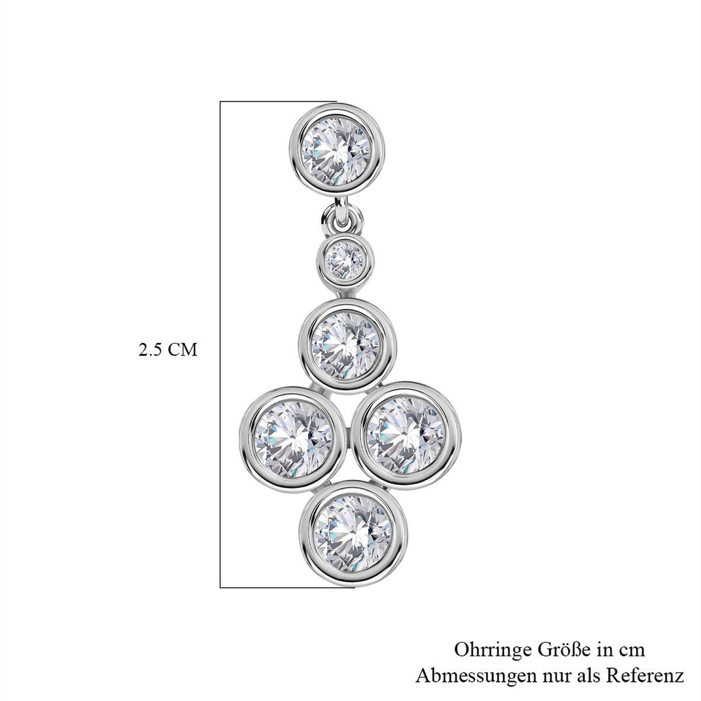 Zirkonia Ohrringe 925 Silber rhodiniert