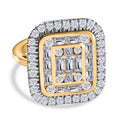 J Francis gefertigt mit SWAROVSKI Zirkonia Ring 925 Silber 750 Gelbgold Vermeil (Größe 17.00)