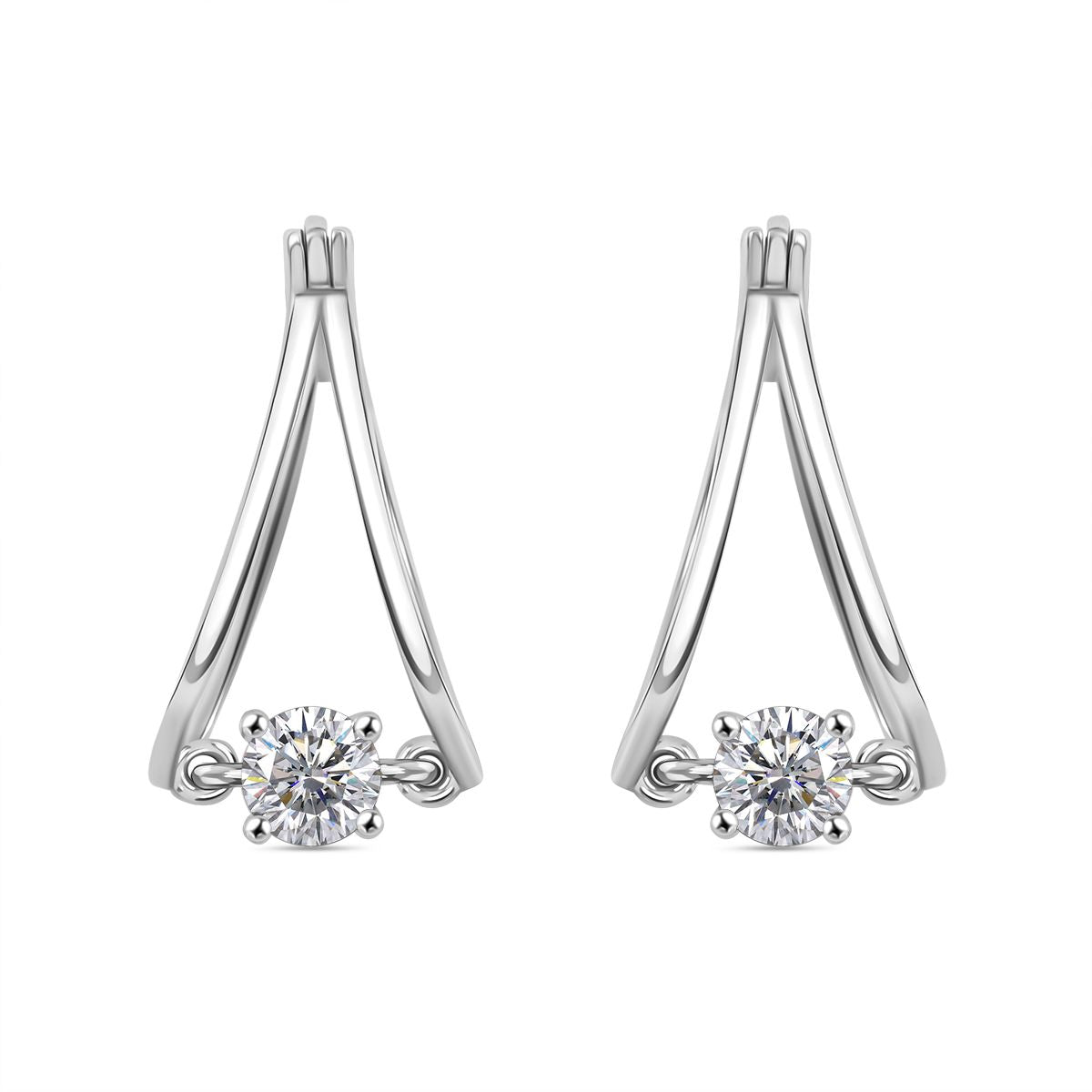 J Francis gefertigt mit SWAROVSKI Zirkonia Ohrringe 925 Silber platiniert