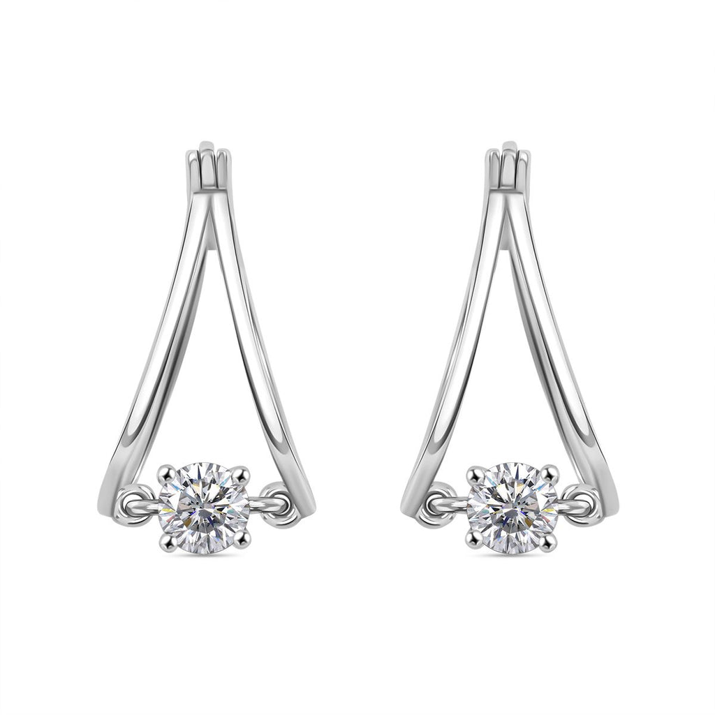 J Francis gefertigt mit SWAROVSKI Zirkonia Ohrringe 925 Silber platiniert