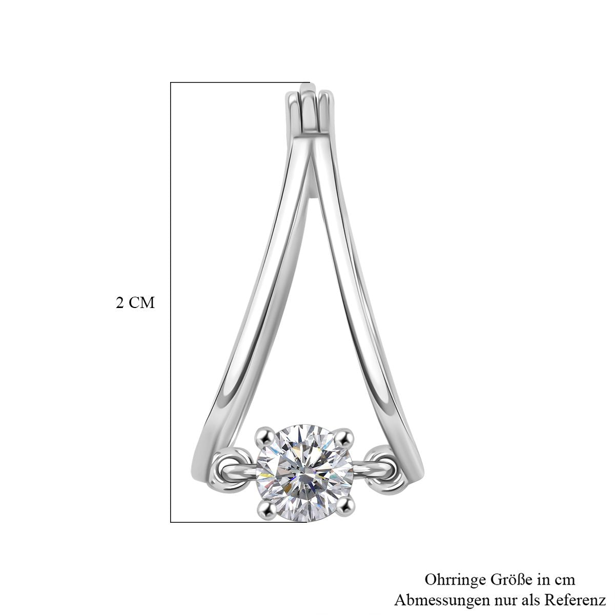 J Francis gefertigt mit SWAROVSKI Zirkonia Ohrringe 925 Silber platiniert