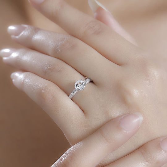 J Francis gefertigt mit SWAROVSKI Weißer Swarovski Kristall Ring 925 Silber rhodiniert