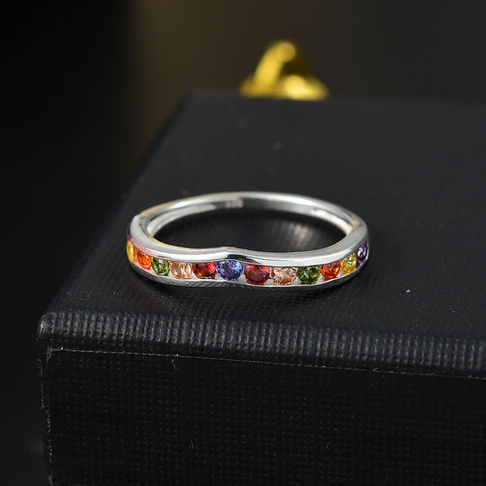 Lustro Stella Mehrfarbiger Zirkonia Ring 925 Silber