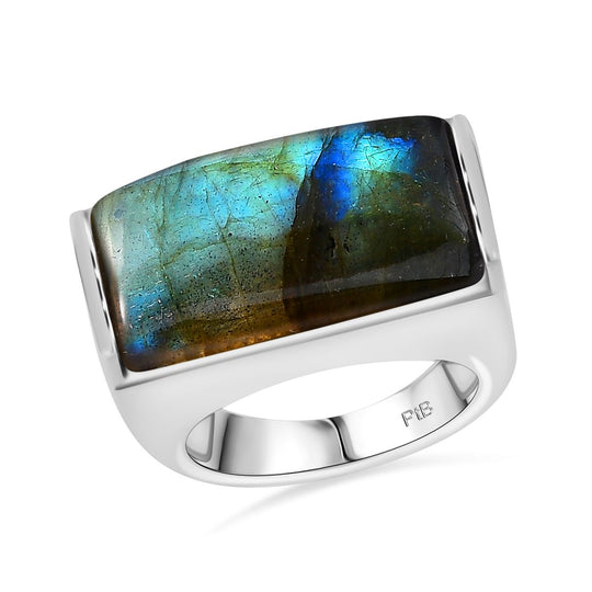 Labradorit Ring Messing ca. 13,20 ct