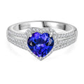 RHAPSODY AAAA Tansanit, Weißer Diamant Ring 950 Platin (Größe 19.00) ca. 2.44 ct