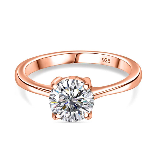 Moissanit Ring 925 Silber platiniert (Größe 21.00) ca. 1,18 ct