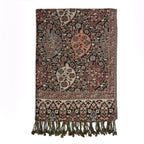 Jamawar-Schal, Viskose, 3-Schiffchen-Webung, 70x200 cm, Blumen