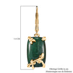 Grüne Aventurin Ohrringe, Messing, ca. 15.95 ct