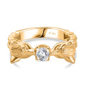 J Francis gefertigt mit Swarovski Zirkonia Ring 925 Silber 750 Gelbgold Vermeil (Größe 20.00)