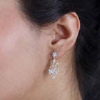 J Francis gefertigt mit SWAROVSKI - Zirkonia Ohrringe 925 Silber Rhodiniert und 750 Gelbgold Vermeil