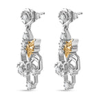 J Francis gefertigt mit SWAROVSKI - Zirkonia Ohrringe 925 Silber Rhodiniert und 750 Gelbgold Vermeil