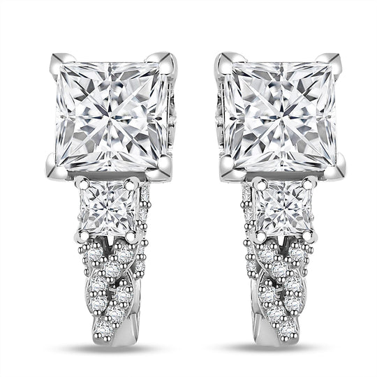 Moissanit Ohrringe 925 Silber rhodiniert ca. 3.85 ct