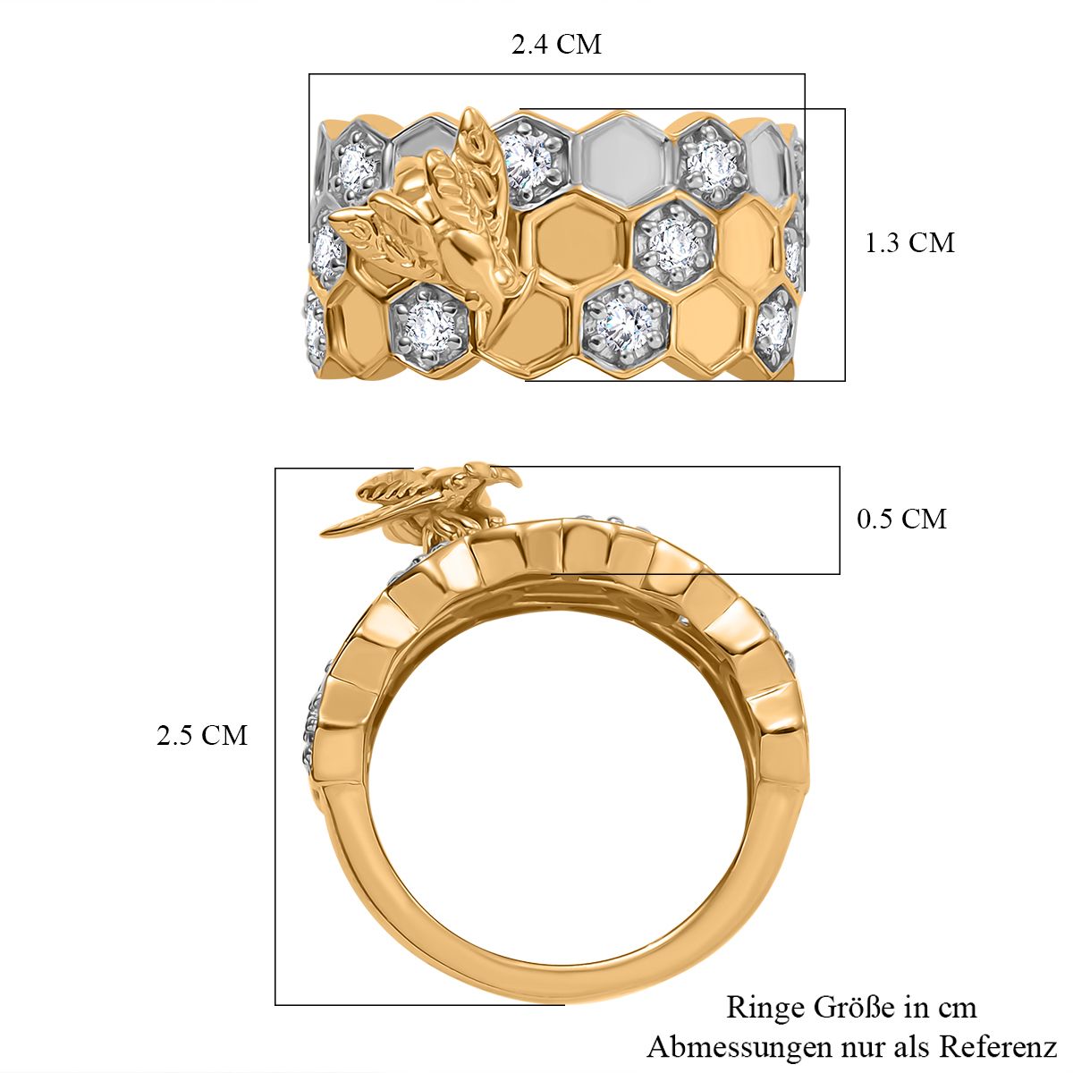 Rhodiniert und 750 Gelbgold Vermeil