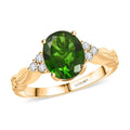 LUXORO AAA Natürlicher Chromdiopsid, Weißer Diamant Ring 417 Gold (Größe 20.00) ca. 1,75 ct