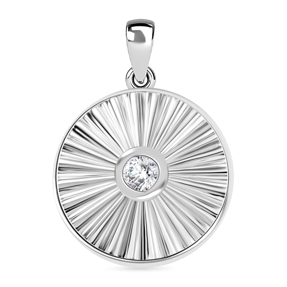 Zirkonia Anhänger 925 Silber rhodiniert 0.45 ct