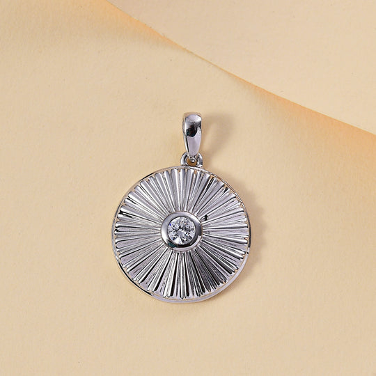 Zirkonia Anhänger 925 Silber rhodiniert 0.45 ct
