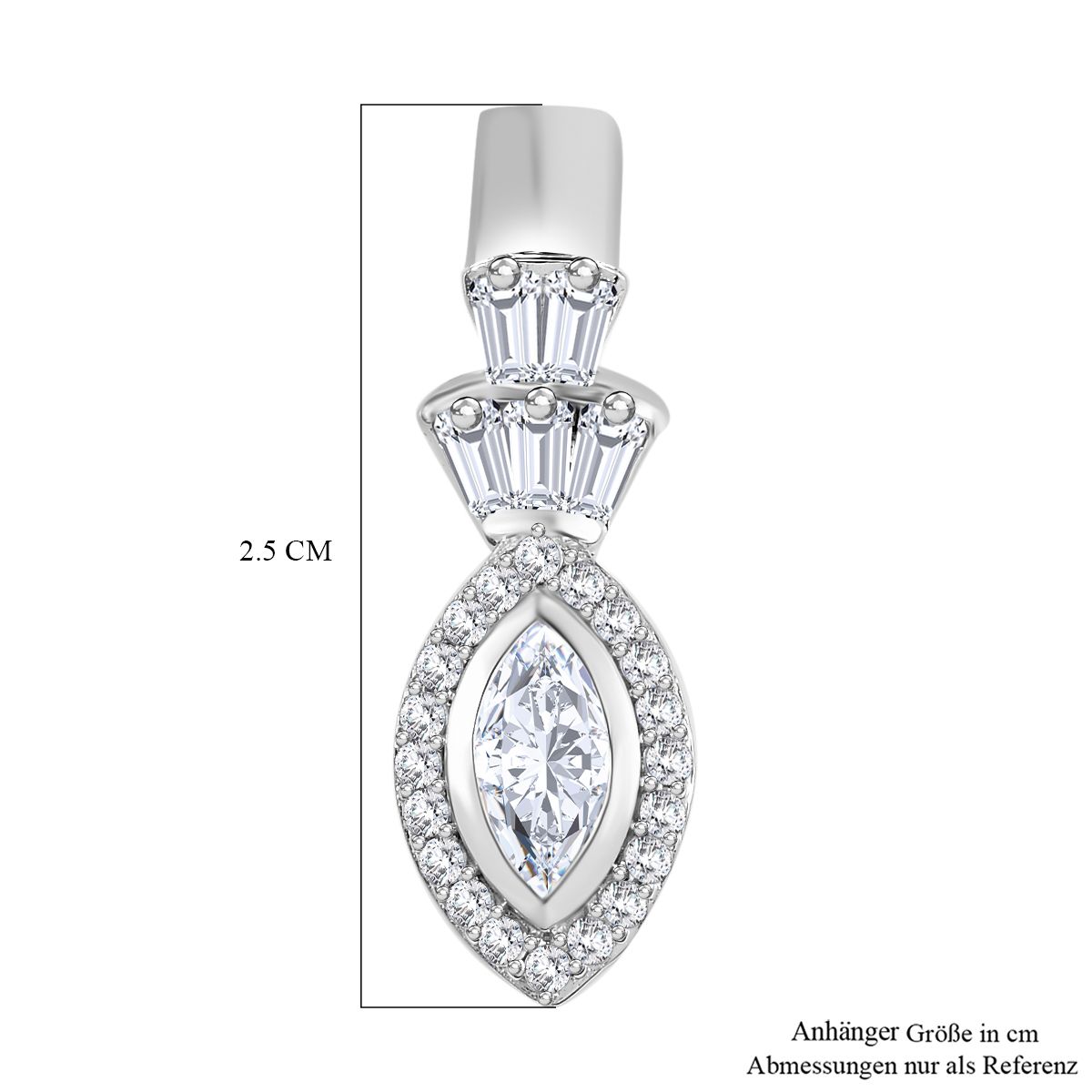 J Francis gefertigt mit SWAROVSKI - Zirkonia Anhänger 925 Silber rhodiniert