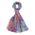LA MAREY - 100% Maulbeeren-Seidenschal, Chiffon, 110x180 cm, Rosa und Blau