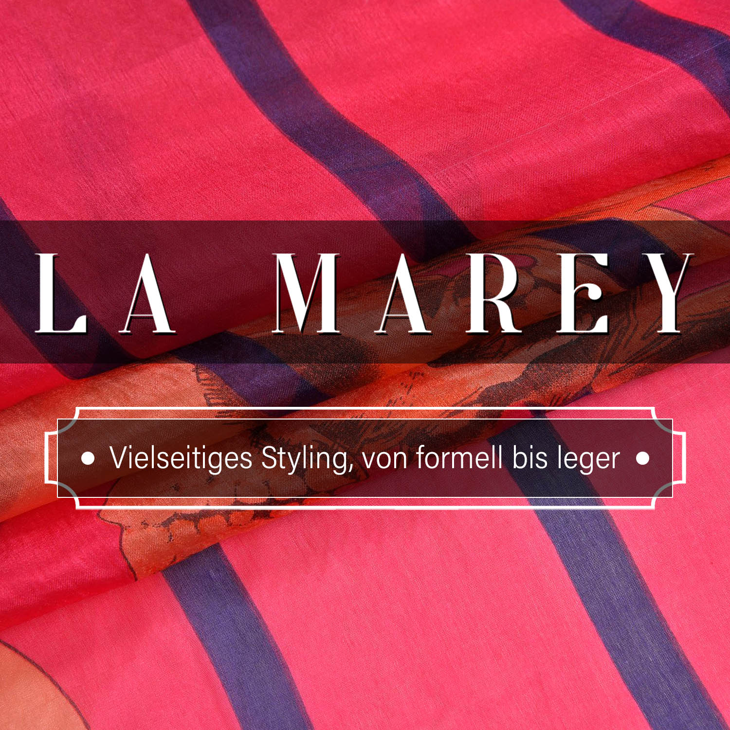 LA MAREY - Chiffonschal aus 100% Mulberry Seide, Größe 110x180 cm, Rosa
