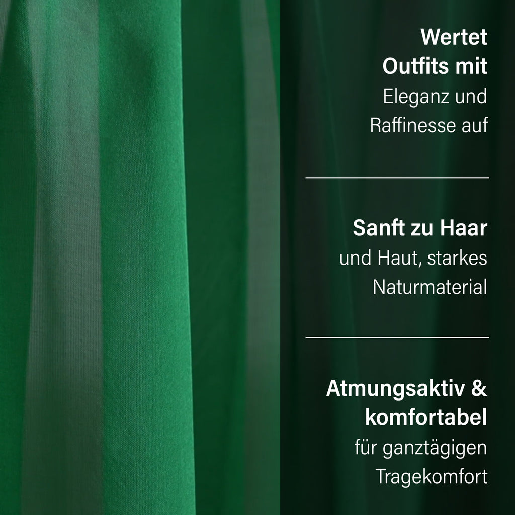 LA MAREY - 100% Maulbeeren-Seidenschal, Chiffon, 135x200 cm, Koralle