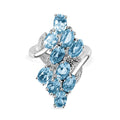 Himmelblauer Topas Ring Edelstahl (Größe 16.00) ca. 6,41 ct