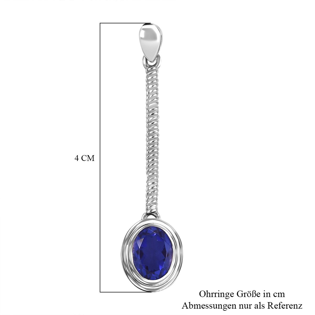 Tansanit-Farbe Quarz Ohrringe 925 Silber rhodiniert ca. 2.88 ct