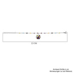 Mehrfarbiges Edelstein Armband ca. 18 cm + 5 cm Extender, Nickelfreies Messing ca. 5.49 ct
