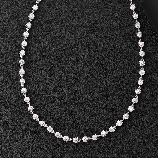Moissanit Halskette ca. 45 cm 925 Silber rhodiniert ca. 4.20 ct