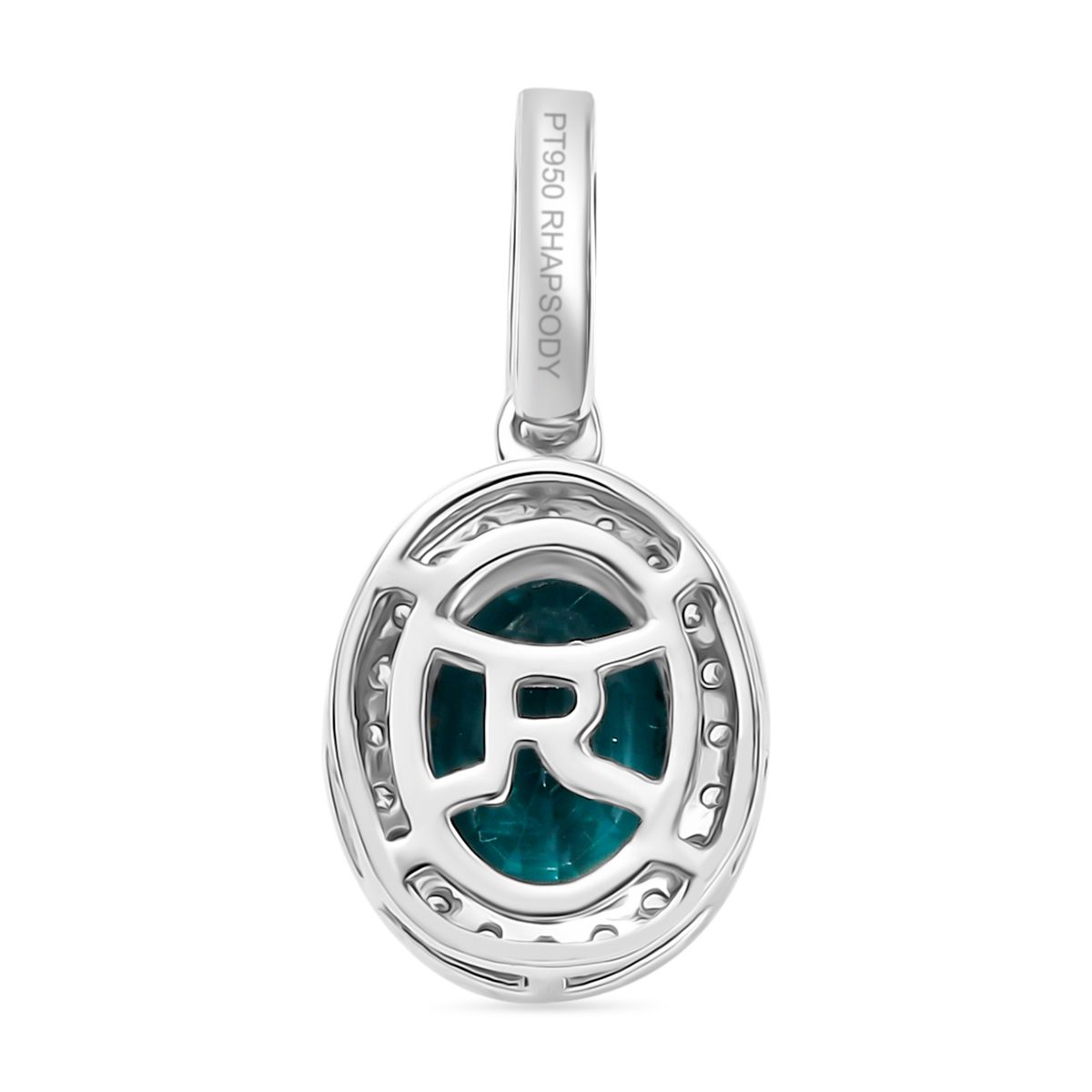 Rhapsody AAAA Pirineu Lagunen Turmalin, Weißer Diamant SGL zertifiziert Anhänger 950 Platin ca. 1,98 ct.