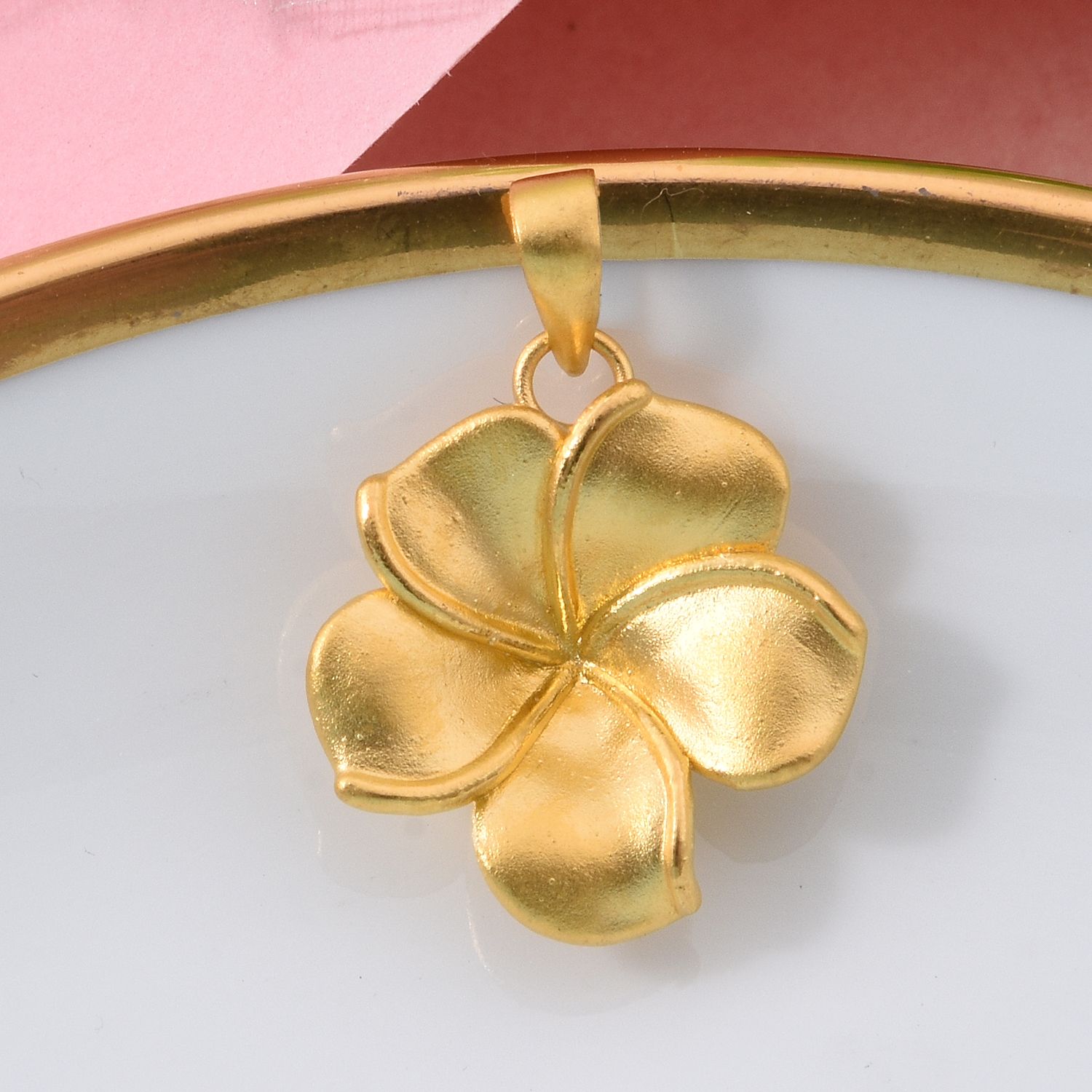 Exklusives Angebot - Feingold Frangipani (Plumeria) Anhänger, 999 Gold