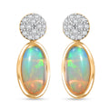 AA Natürliche, äthiopische Welo Opal und Zirkon Ohrringe - 2,11 ct.