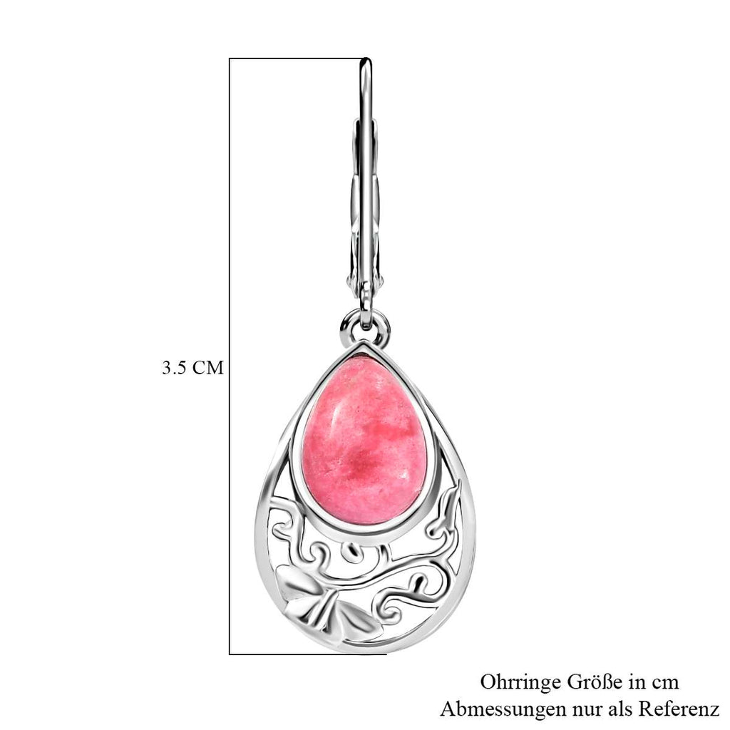 AA Norwegische Thulit Ohrringe, Silberfarben, ca. 4.63 ct