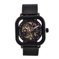 GENOA TIME V2 42mm Automatik Armbanduhr, Edelstahl Mesh Armband, Schwarz, 8,5cm