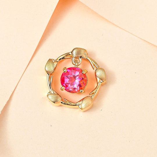 Sunset Quarz Triplette Anhänger 925 Silber vergoldet ca. 2.29 ct