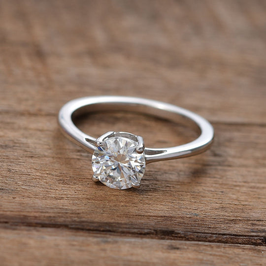 Moissanit Ring 925 Silber platiniert ca. 0,94 ct
