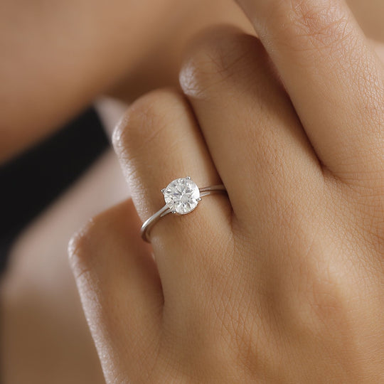 Moissanit Ring 925 Silber platiniert ca. 0,94 ct