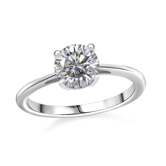 Moissanit Ring 925 Silber platiniert ca. 0,94 ct