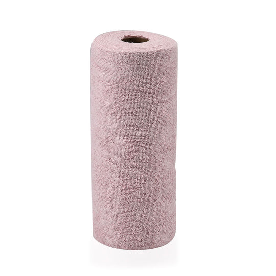 Wiederverwendbare Abreiß-Mikrofaser-Handtuchrolle - 30x30cm, 30 Tücher/Rolle, 180gsm, Rosa