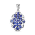 Tansanit Anhänger 925 Silber rhodiniert ca. 2.27 ct