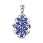 Tansanit Anhänger 925 Silber rhodiniert ca. 2.27 ct