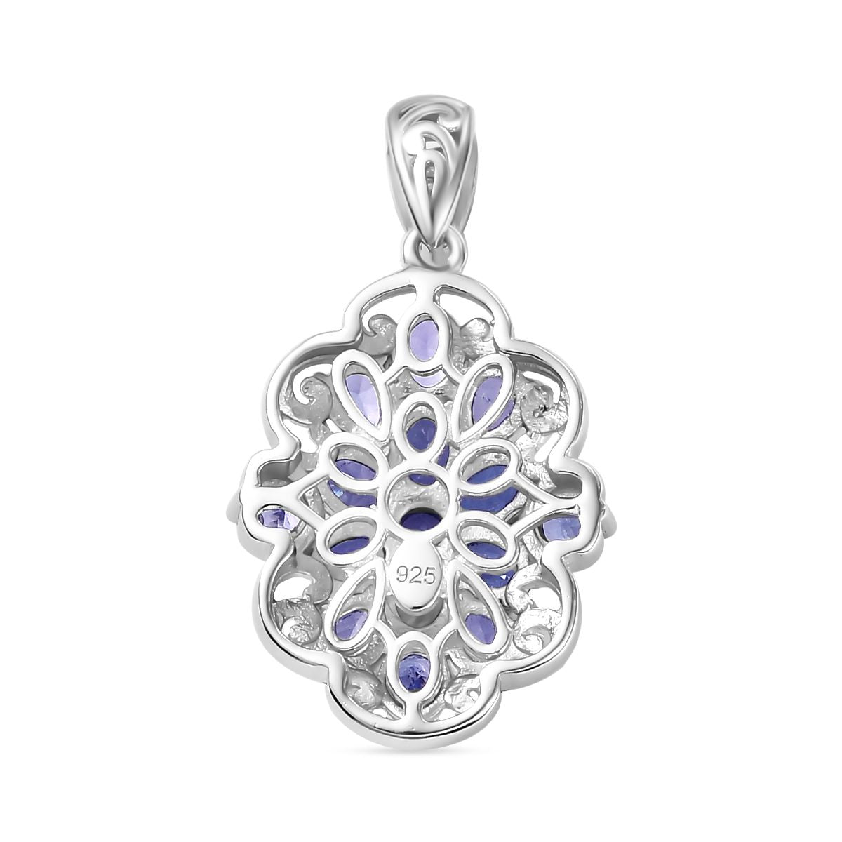 Tansanit Anhänger 925 Silber rhodiniert ca. 2.27 ct